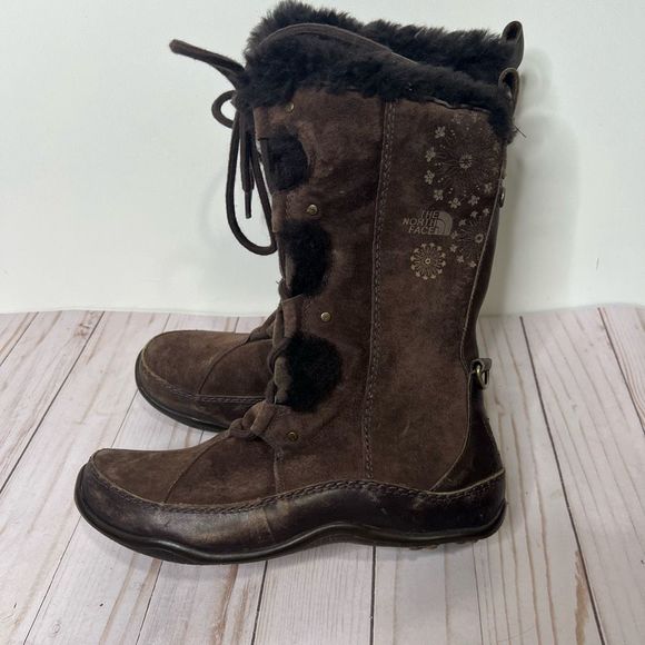 The North Face Shoes - The North Face Abby III Brown Suede Leather Primaloft Boots